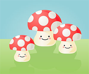 矢量卡通素材 可爱的蘑菇矢量素材