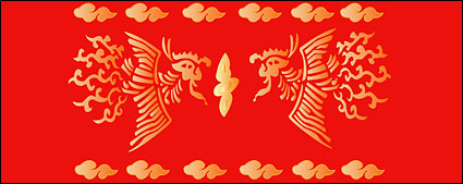 中国风与传统矢量 中国古典抽象凤凰图案矢量素材