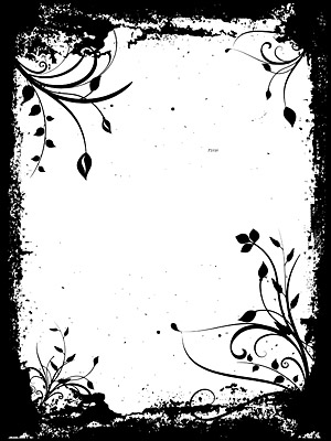 矢量花卉花边花纹 黑白花纹边框矢量素材
