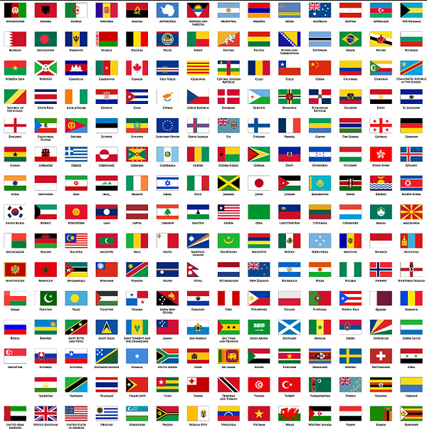 其他矢量素材 平面世界各国国旗与地区区旗矢量素材