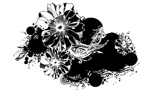 矢量潮流设计元素 黑白潮流花卉花纹元素矢量素材