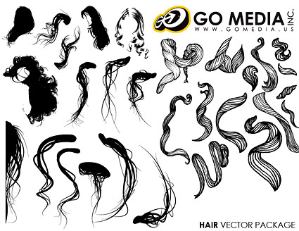 矢量人物素材 Go Media出品矢量素材-女性头发系列