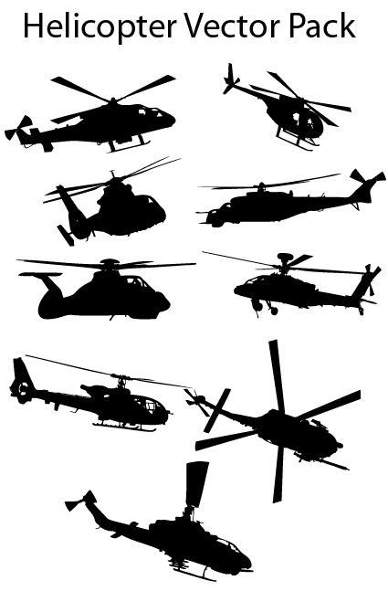 其他矢量素材 直升飞机剪影矢量素材
