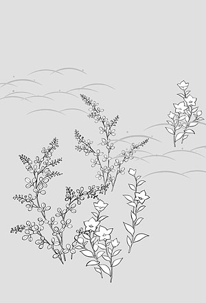 矢量植物素材 日本线描植物花卉矢量素材-3（桔梗）